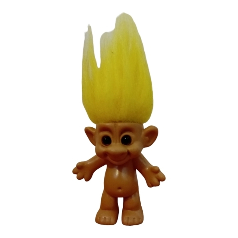 Vintage Russ 4" Forest Troll‎ Doll Nude W/ Very Good Condition Yellow Hair